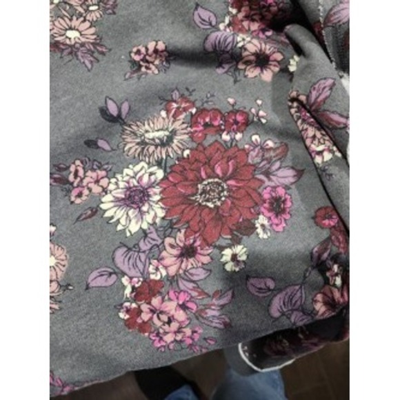 West Coast by TRS Women's Floral Print Crewneck Sweatshirt Gray Pink - L - Picture 5 of 6